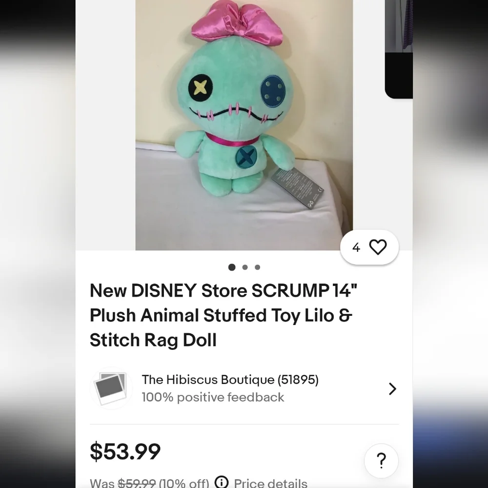 Disney Lilo & Stitch Rag Doll in EUC